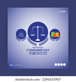 Vector illustration of National Consumers Rights Day social media feed template