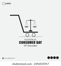 Vector illustration of National Consumers Rights Day social media feed template