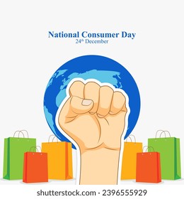 Vector illustration of National Consumers Rights Day social media feed template