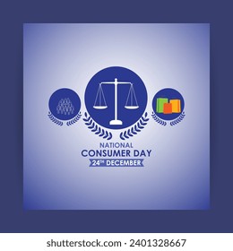 Vector illustration of National Consumers Rights Day social media feed template