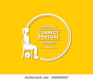 Vector Illustration of National Correct Posture Month observed each year in May. 