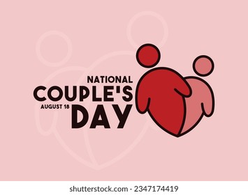 Vector Illustration of National Couple's Day. August 18. Flat design vector. Poster, banner, card, background. Eps 10.