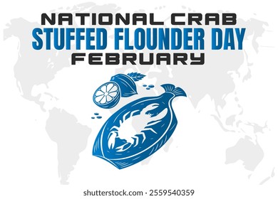 vector illustration for NATIONAL CRAB STUFFED FLOUNDER DAY background
