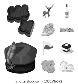 Vector illustration of national and culture icon. Collection of national and tour stock vector illustration.