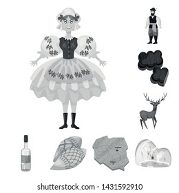 Vector illustration of national and culture icon. Collection of national and tour stock vector illustration.