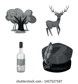 Vector illustration of national and culture icon. Set of national and tour stock vector illustration.