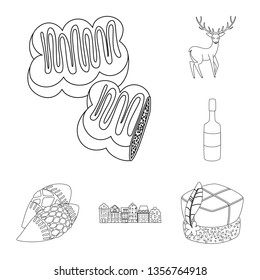 Vector illustration of national and culture sign. Set of national and europe stock symbol for web.