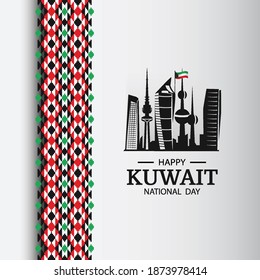 Vector Illustration of National Day Kuwait.  National pattern.
