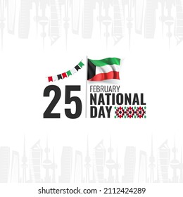 Vector Illustration of National Day Kuwait. National pattern.
