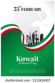 Vector Illustration of National Day Kuwait. Banner
