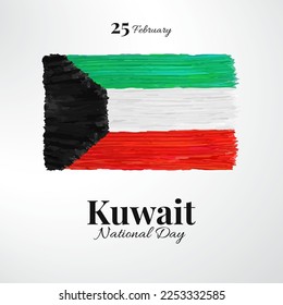 Vector Illustration of National Day Kuwait. Flag of Kuwait.
