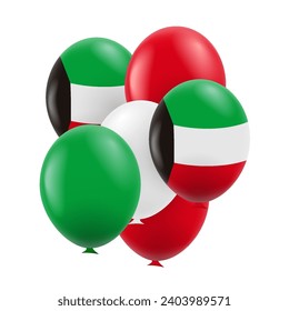 Vector Illustration of National Day Kuwait. Balloons.