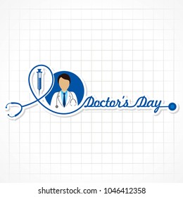 Vector illustration of National Doctors Day stock image and symbols