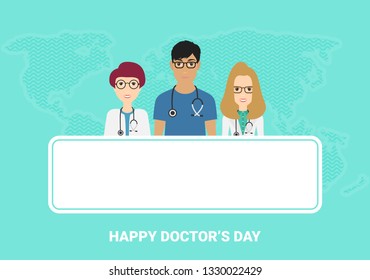 Vector illustration of National Doctors Day stock image and symbols. Medical concept
