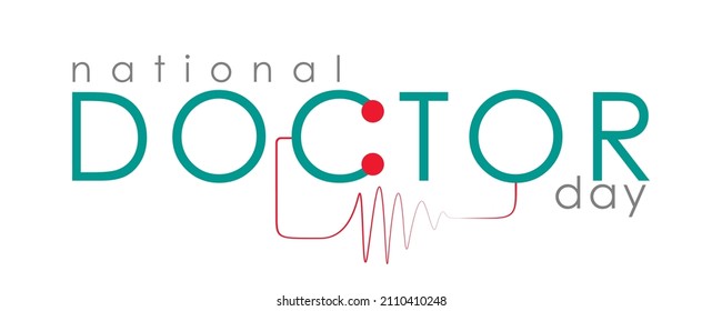 Vector Illustration of National Doctor's Day. Flat vector hand drawn logo and typography design.