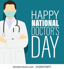Vector illustration of National Doctors Day social media feed template