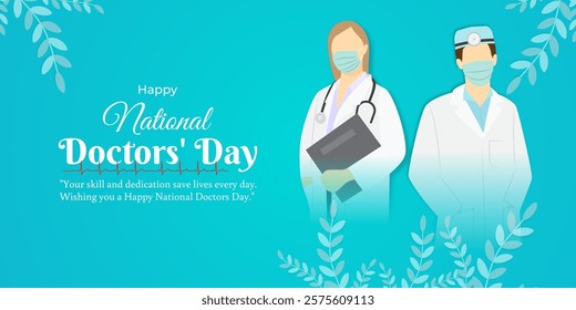 Vector illustration of National Doctors' Day social media template