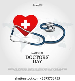 Vector Illustration of National Doctors' Day. For a poster, banner and greeting card.
