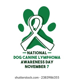 Vector Illustration of National Dog Canine Lymphoma Awareness Day. November 7. White background. Eps 10.