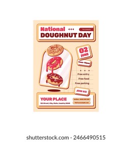 Vector Illustration of National Doughnut Day Flyer
