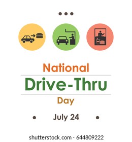 vector illustration for National drive thru Day in July