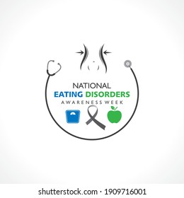 Vector illustration of National Eating Disorders Awareness Week observed during last week of February
