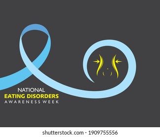 Vector illustration of National Eating Disorders Awareness Week observed during last week of February
