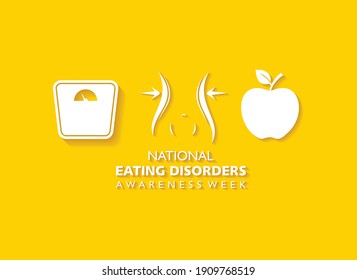 Vector illustration of National Eating Disorders Awareness Week observed during last week of February
