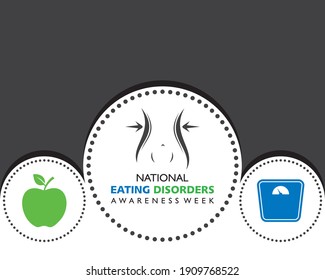Vector illustration of National Eating Disorders Awareness Week observed during last week of February
