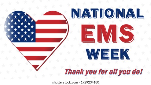 Vector illustration for the national emergency week, traditionally celebrated in May, and serves as a thank you to its people who save lives. All elements are isolated.