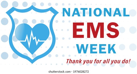 Vector illustration for the national emergency week, traditionally celebrated in May, and serves as a thank you to its people who save lives. All elements are isolated.