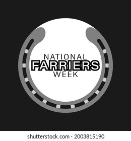 Ilustración vectorial de la Semana Nacional de los Farrieros. Plantilla de diseño mínimo, banner, tarjeta, afiche, diseño de camiseta con inscripción de texto.
