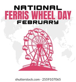 vector illustration for NATIONAL FERRIS WHEEL DAY social media post background