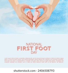 Vector illustration of National First Foot Day.