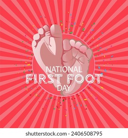 Vector illustration of National First Foot Day.