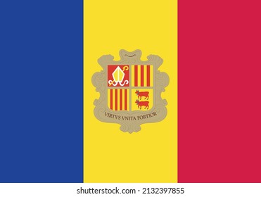 Vector illustration of the national flag of Andorra