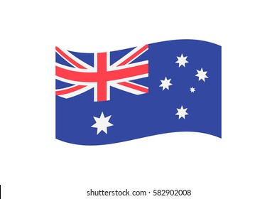 Vector illustration of the national flag of Australia on white background.