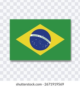 A vector illustration of the national flag of Brazil.Vector illustration.