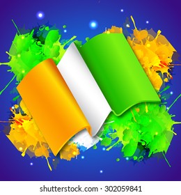 Vector illustration for National Flag Colors on blue background for 15th of August Indian Independence Day.