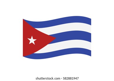 Vector illustration of the national flag of Cuba on white background.