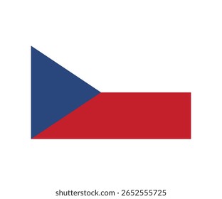Ilustración vectorial del pabellón nacional de la República Checa. La bandera consta de dos bandas Horizontales de blanco y rojo con un triángulo azul que se extiende desde el lado del polipasto. Símbolo de nacional checo 