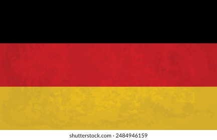 Vektorillustration der Nationalflagge Deutschlands (Flagge Deutschlands) ist eine Trikolore, die aus drei gleichen Horizontalen Bändern besteht, die die Nationalfarben Deutschlands zeigen: Schwarz, Rot und Gold.