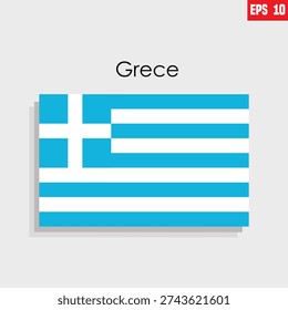 A vector illustration of the national flag of Greece. "Grece" (likely a typo for "Greece" or "Grèce" in French) suggest this is a graphic design file, commonly used for high-quality printing or web assets. The flag, often called the "Galanolefki" (blue-white), carries deep meaning for the country:
The Nine Stripes: These represent the nine syllables of the Greek motto: "Eleftheria i Thanatos" (Ελευθερία ή Θάνατος), which means "Freedom or Death."
Some also believe the stripes represent the nine Muses from Greek mythology.
The Blue and White: These colors symbolize the blue of the Aegean Sea and the white of the waves (and the purity of the struggle for independence).
The White Cross: Located in the upper left corner (the canton), the cross represents Greek Orthodox Christianity, the established religion of the nation.
