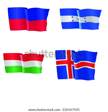 vector illustration national flag haiti honduras hungary iceland
