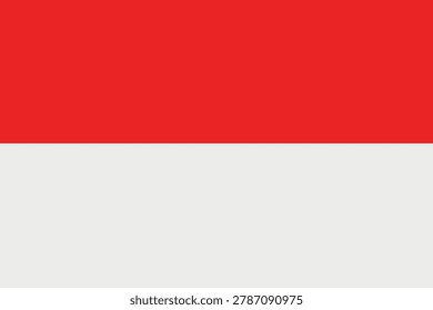 Vector illustration of the national flag of Monaco featuring a simple horizontal bicolor of red (top) and white (bottom). The colors are derived from the heraldic symbols of the House of Grimaldi, the ruling dynasty of Monaco, and represent the principality’s long-standing heritage and identity. Clean, precise composition with accurate proportions and strong contrast, isolated on a transparent or plain background. Ideal for use in educational materials, travel content, cultural themes, and international presentations. High-quality scalable vector suitable for print and digital applications, including banners, posters, websites, and presentations.
