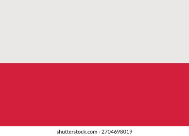 Vektorgrafik der polnischen Nationalflagge mit zwei horizontalen Streifen in Weiß und Rot.