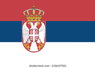 Vector illustration of the national flag of Serbia