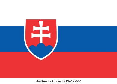 Vector illustration of the national flag of Slovakia