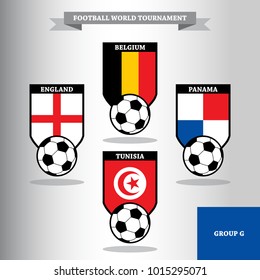 Vector illustration of national flag for soccer or football russian tournament championship, group G