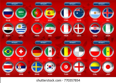 Vector Illustration of national flag for soccer tournament championship